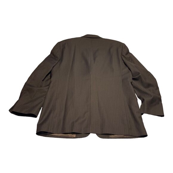 Andrew Fezza Blazer Jacket Men 42R Gray Striped Wool Notch Lapel Single Breasted - Picture 2 of 12